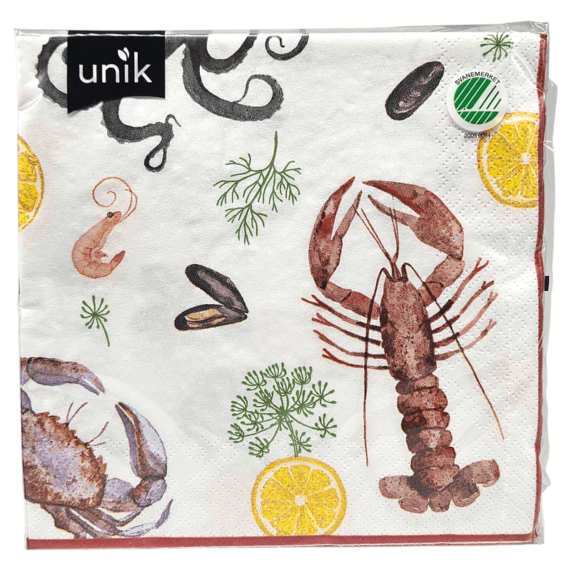 Servietter Skalldyr 20pk 3 - lags | 33x33cm | Unik