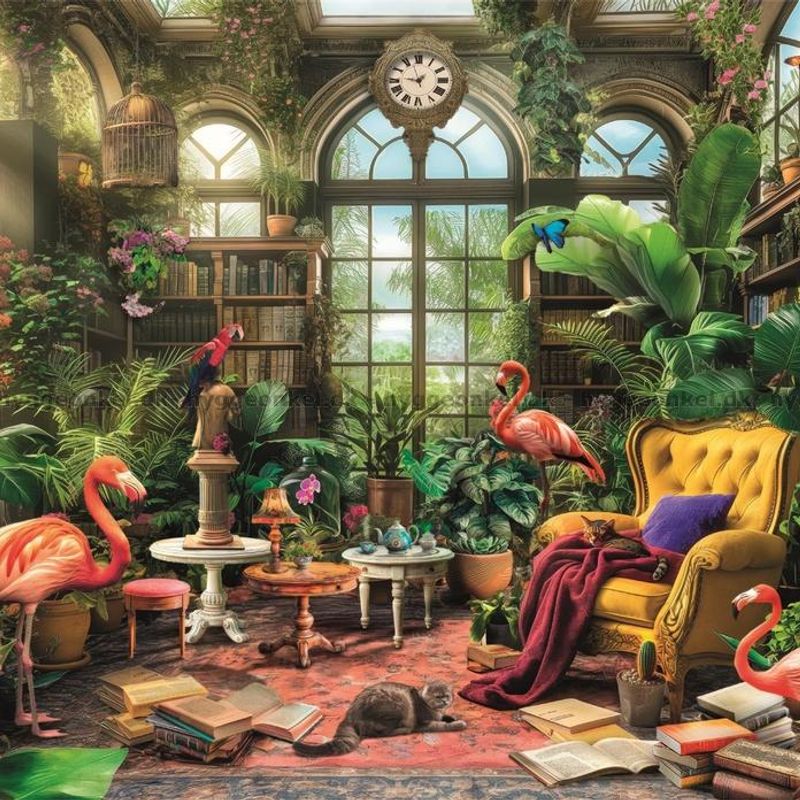 Clementoni The Greenhouse Library 1000 brikker 50x70cm