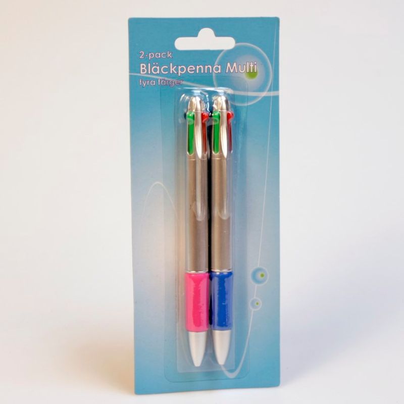 Multifargepenn 4i1 2pk | Praktisk kulepenn