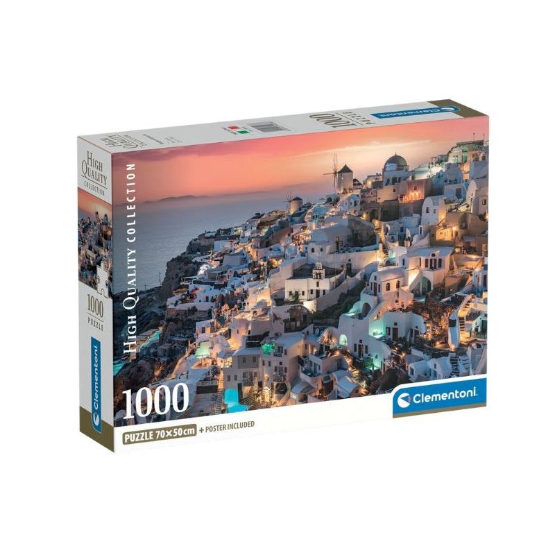 Clementoni puslespill 1000 brikker – Shades of Santorini 50x70cm