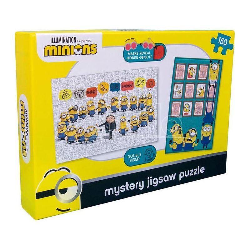 Minions Mystery Jigsaw puslespill 150 brikker | Dobbeltsidig