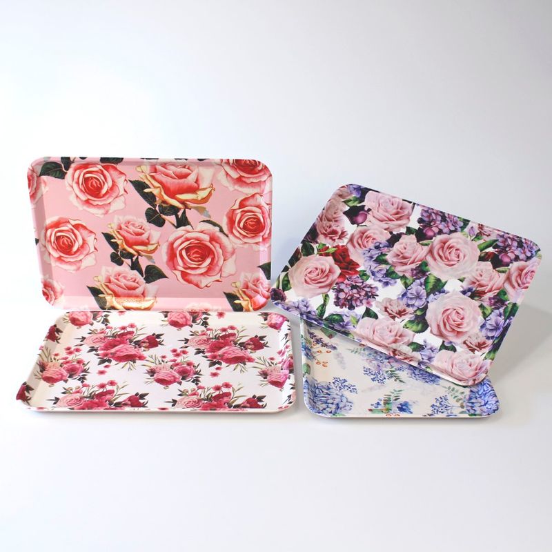 Plastbrikke med blomster | 31 x 22 cm | 4 motiver