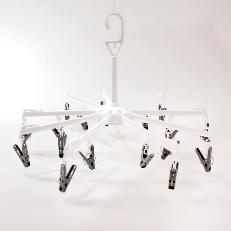 Sammenleggbar tørkestativ med 20 klesklyper