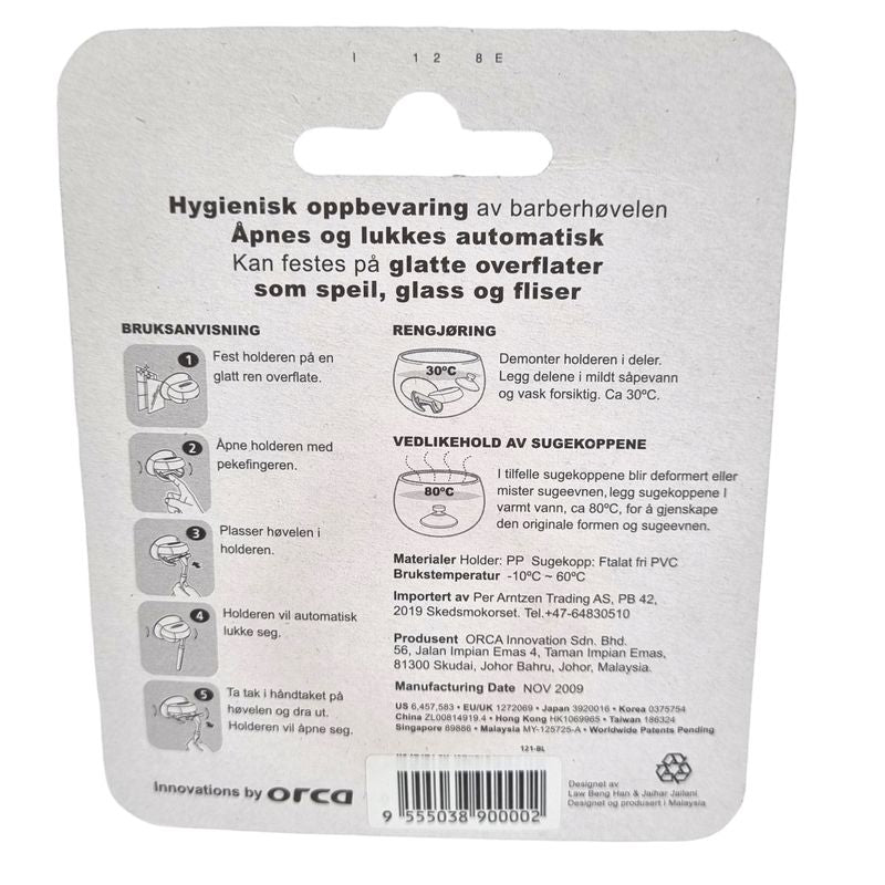 Holder Til Barberhøvel Med Sugekopp
