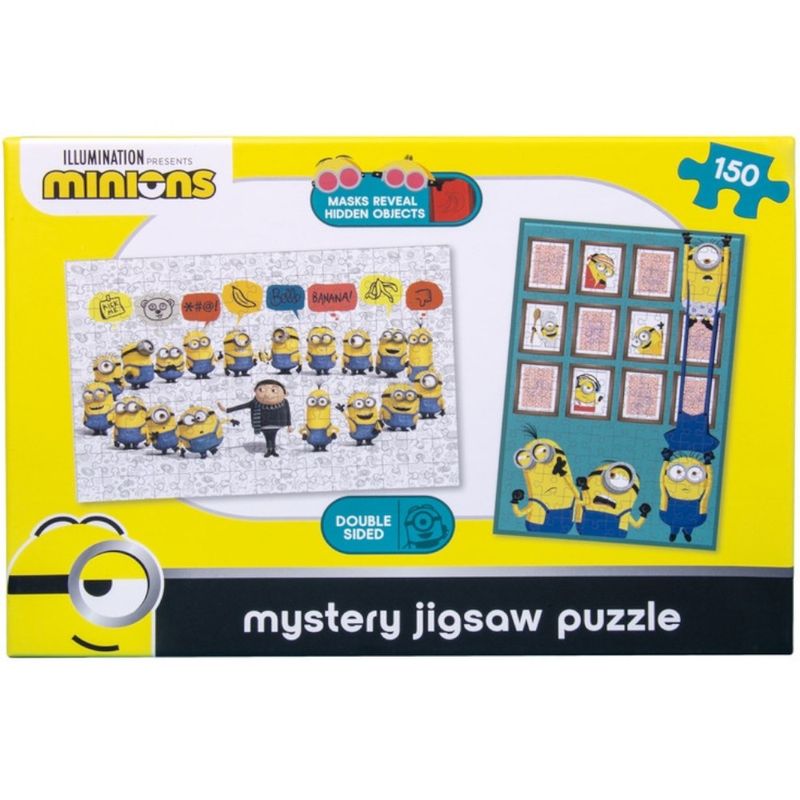 Minions Mystery Jigsaw puslespill 150 brikker | Dobbeltsidig