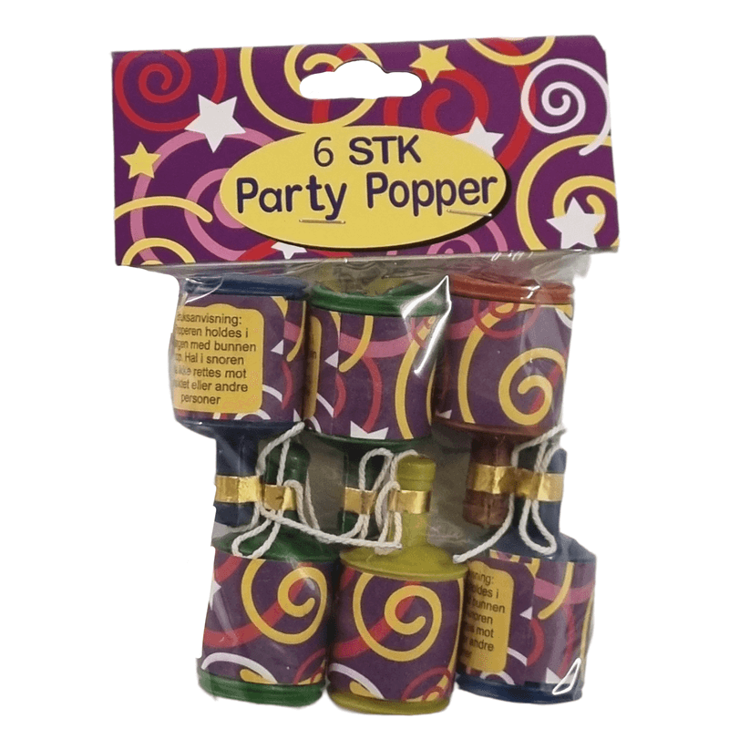 Party poppers 6pk | Perfect for parties and celebrations