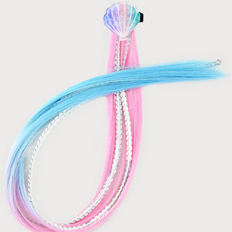 Den goda Fen Hårklips med falskt langt hår og skjell 2pk