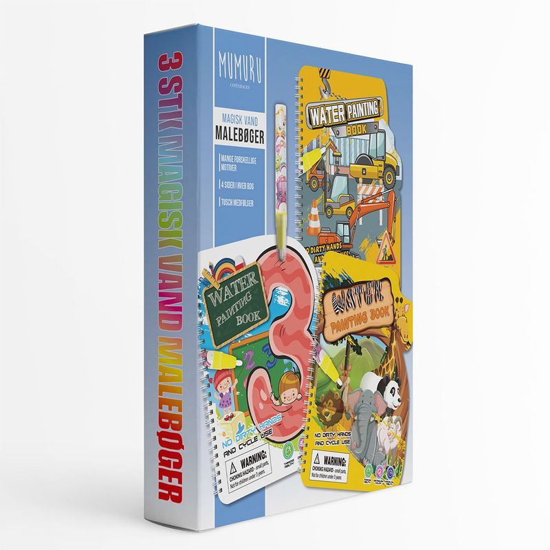 Magiske Vannmalebøker 3pk | Gjenbrukbar & Sølfri