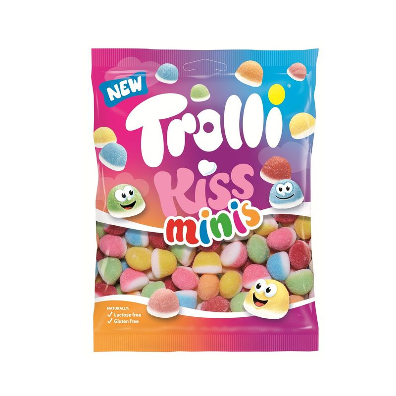 Trolli Kiss Minis 175g | Sour jelly candy with sugar sprinkles
