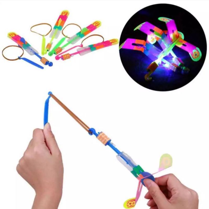 LED Strikkhelikopter | Skyteleke med lys