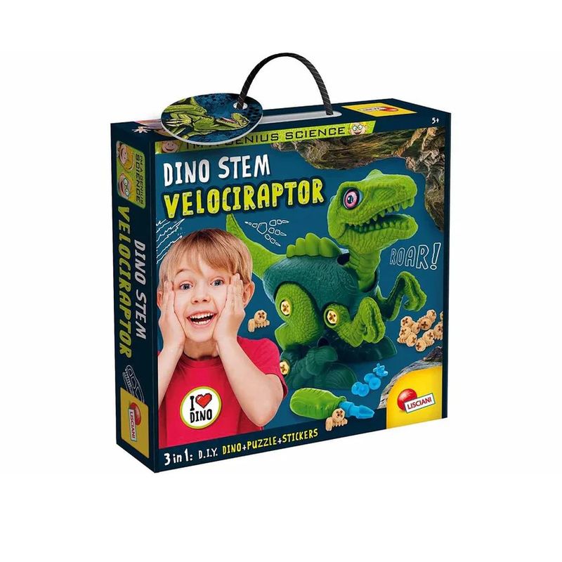 Dinosaur Sett 3in1 Dinofigur+Puslespill & Klistremerker