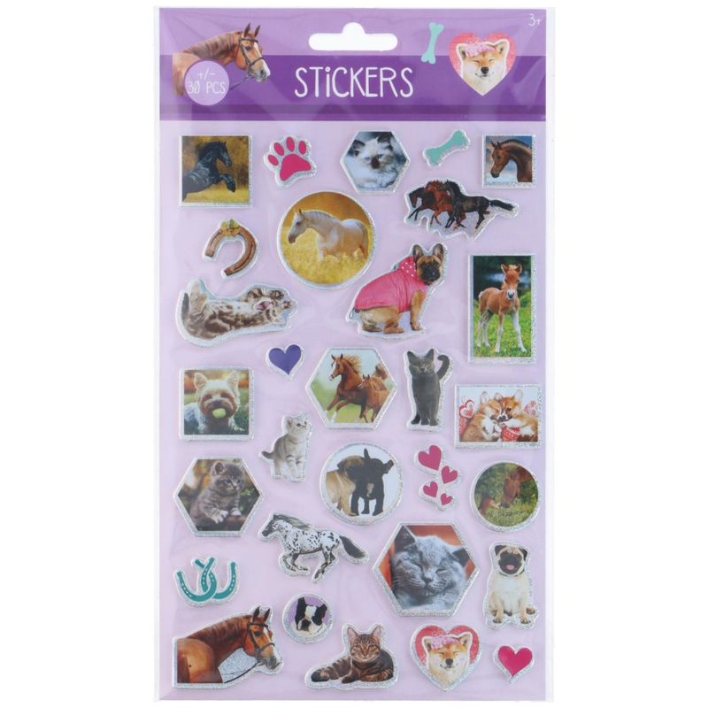 Tykke Klistremerker med Glitter 25x14cm | 6 varianter