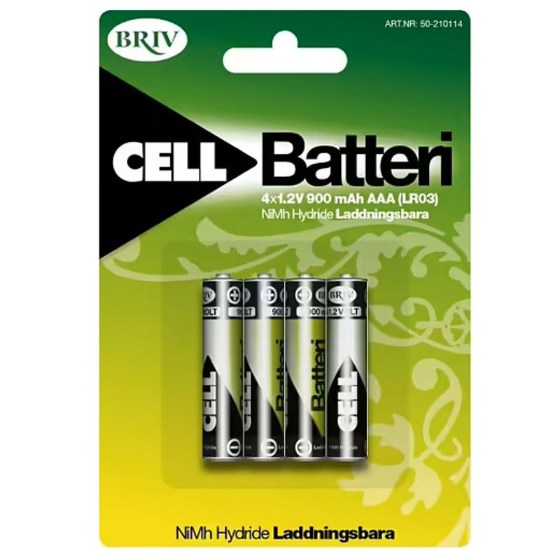 AAA Oppladbare batterier 4pk 900mAh