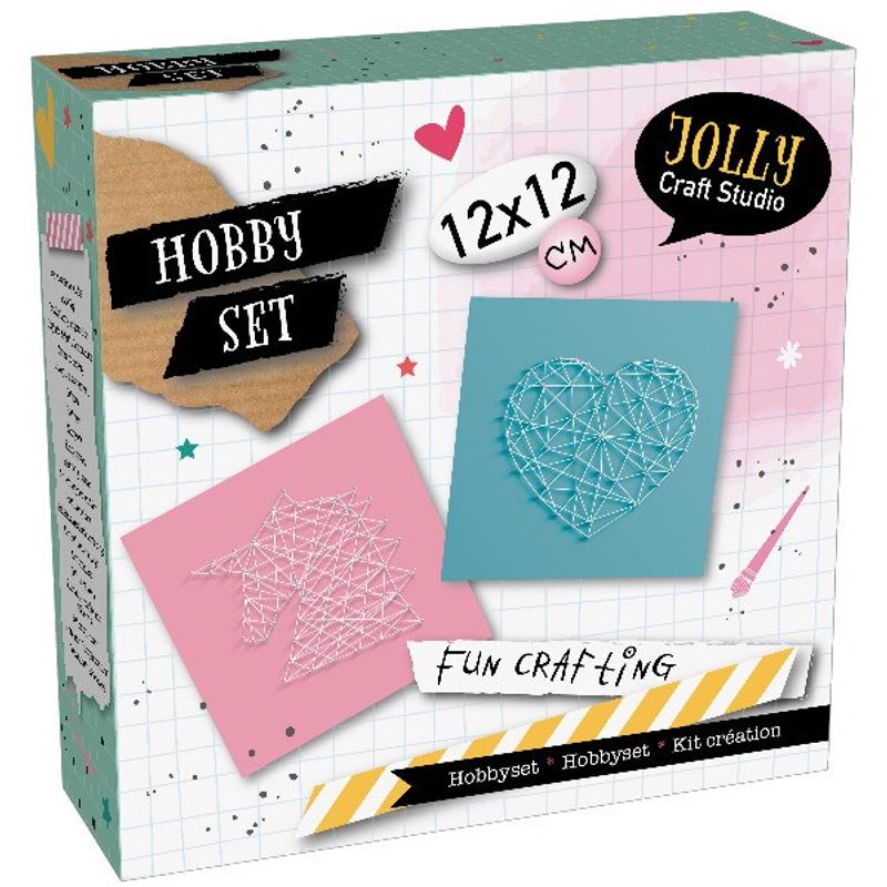 Hobby Sett - String Art - Hjerte & Enhjørning