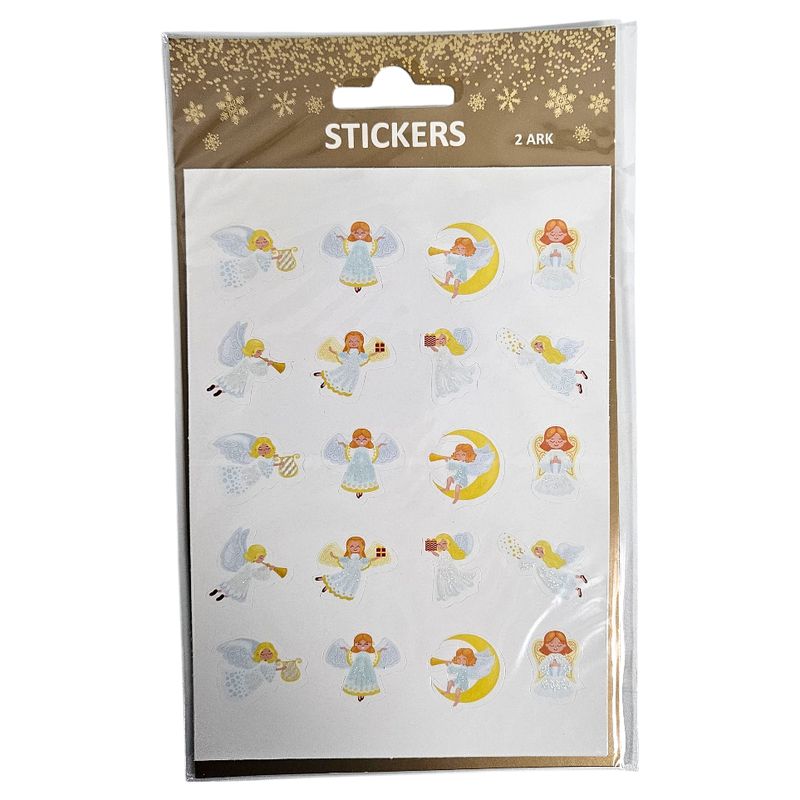 Juleklistremerker engler 40stk | Glitter og dekor