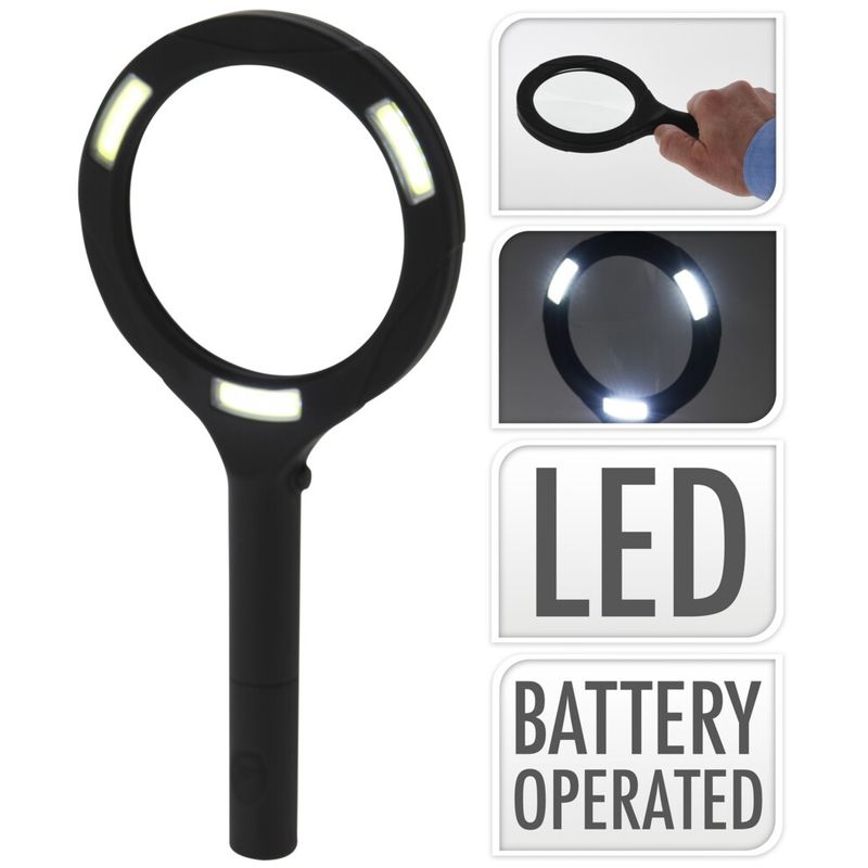 Forstørrelsesglass med lys