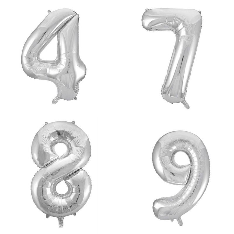 Tinka Foil Number Balloons 81 cm Silver