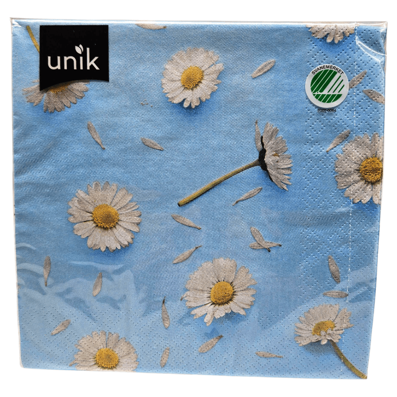 Servietter Lyseblå med Prestekrage 20pk 3 - lags | 33x33cm | Unik