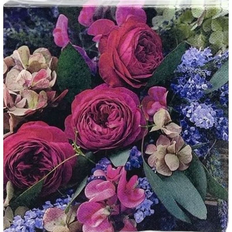 Lunsjservitter Rosebukett 20pk | 33×33cm
