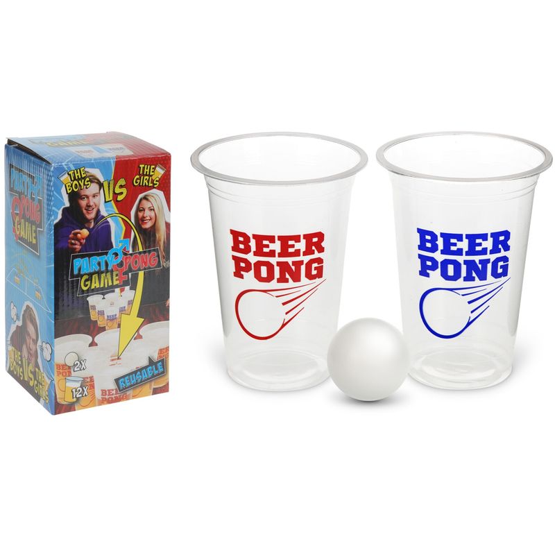 Beer Pong Set - 12 Cups & 2 Balls
