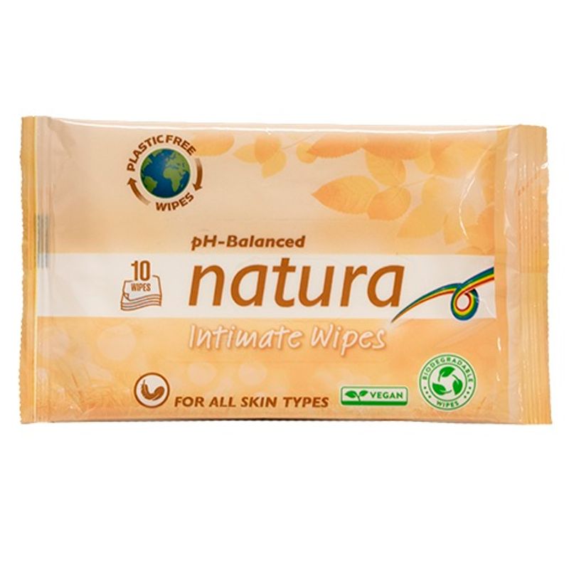Natura våtservietter intimate wipes 10pk | pH balansert