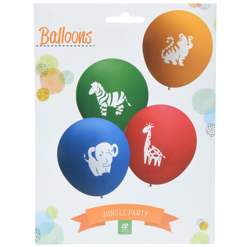 Ballonger Safari Dyr 12pk 30cm