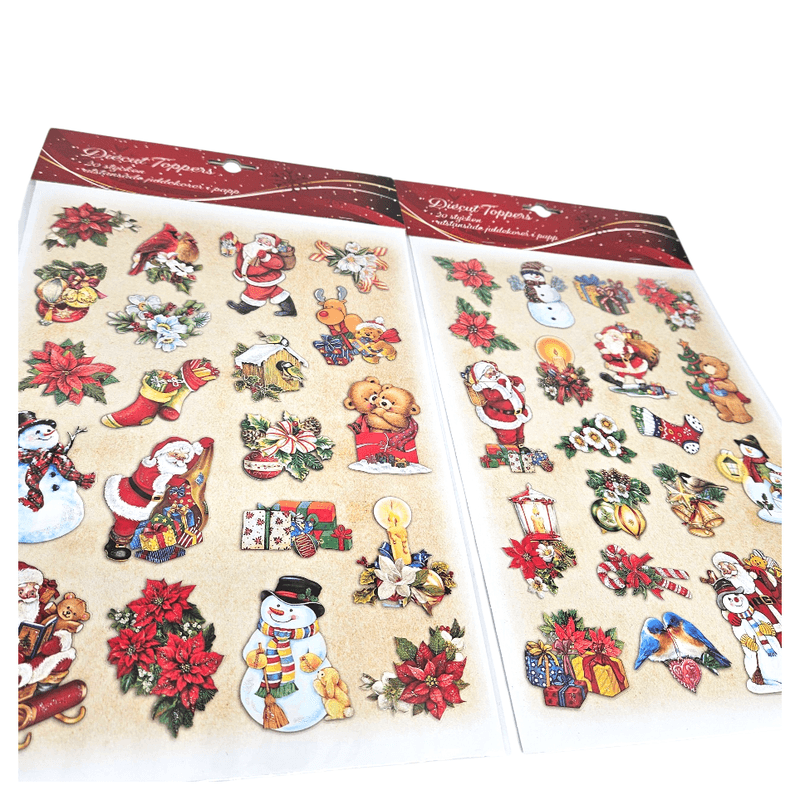 Utstansede julefigurer i papir med glitter | 20 stk | 2ass