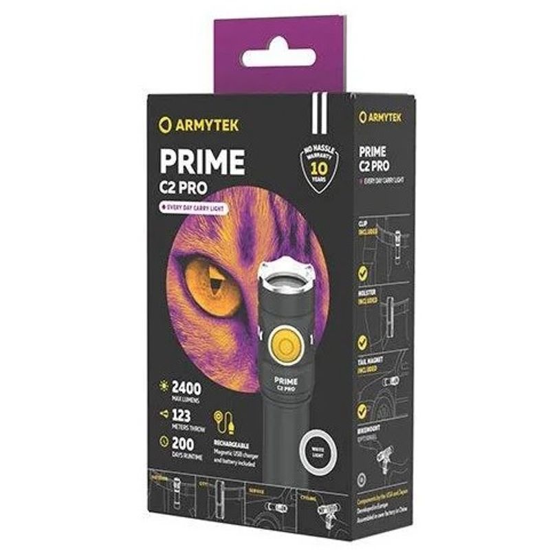 Armytek Prime C2 Pro 2400lm Lommelykt Magnet USB