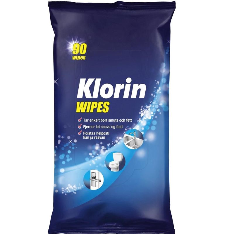 Klorin rengjøringsserviett 90stk | Stor pakke