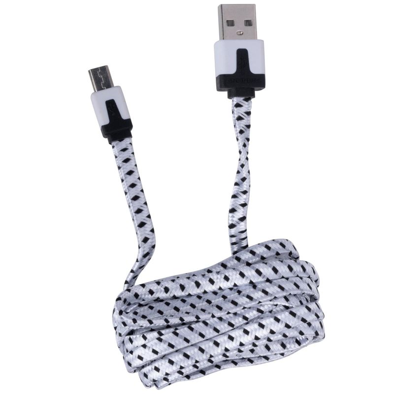 Grundig Micro USB Ladekabel 2m | Hvit Nylon