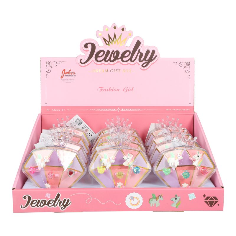 Ringsett med enhjørninger | 6 ringer i gaveboks