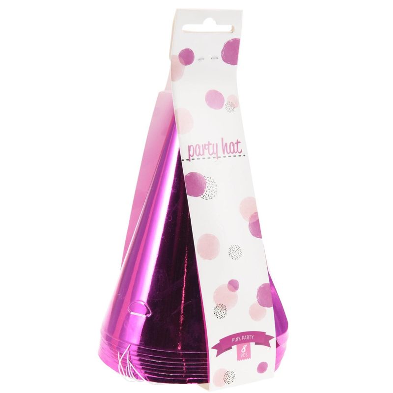 Partyhatter Rosa 8pk