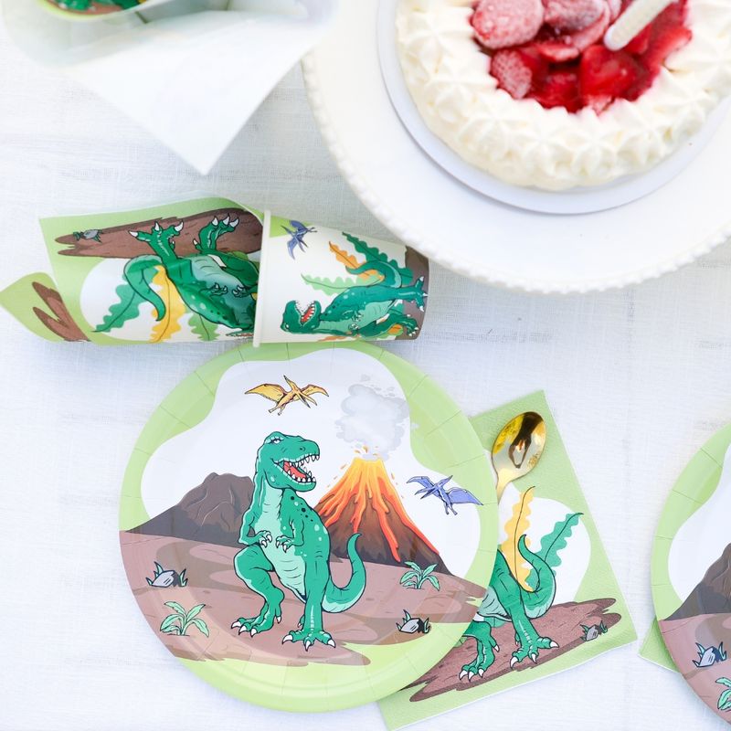 Borddekking Papp Dinosaurer | Kopp, Tallerken, Serviett