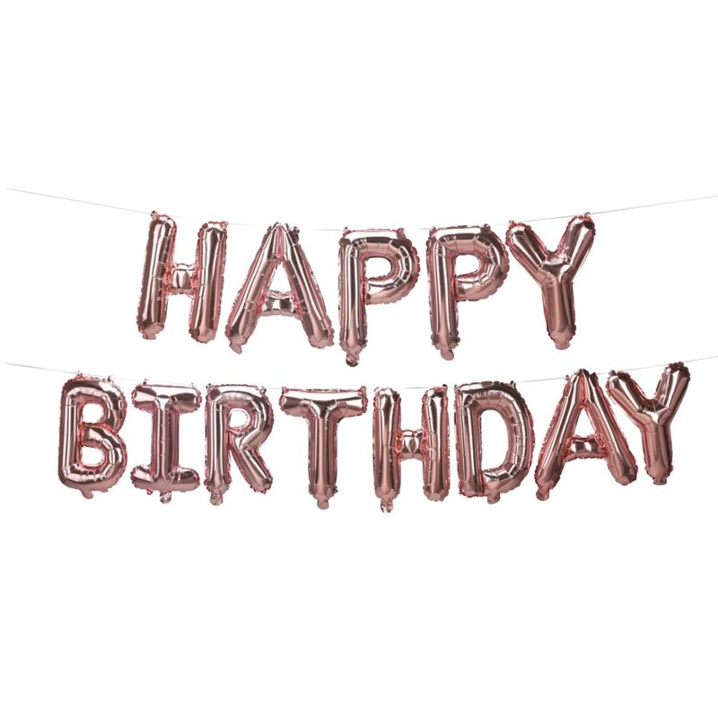 Folieballonger Happy Birthday Rosegull 40cm