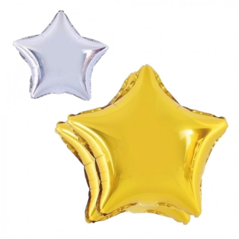 Tinka Folieballong Stjerne 45cm Gull & Sølv