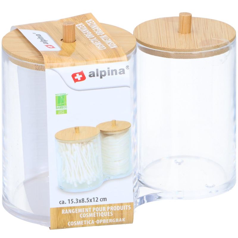 Alpina Dobbel Organiseringsboks Med Bambuslokk