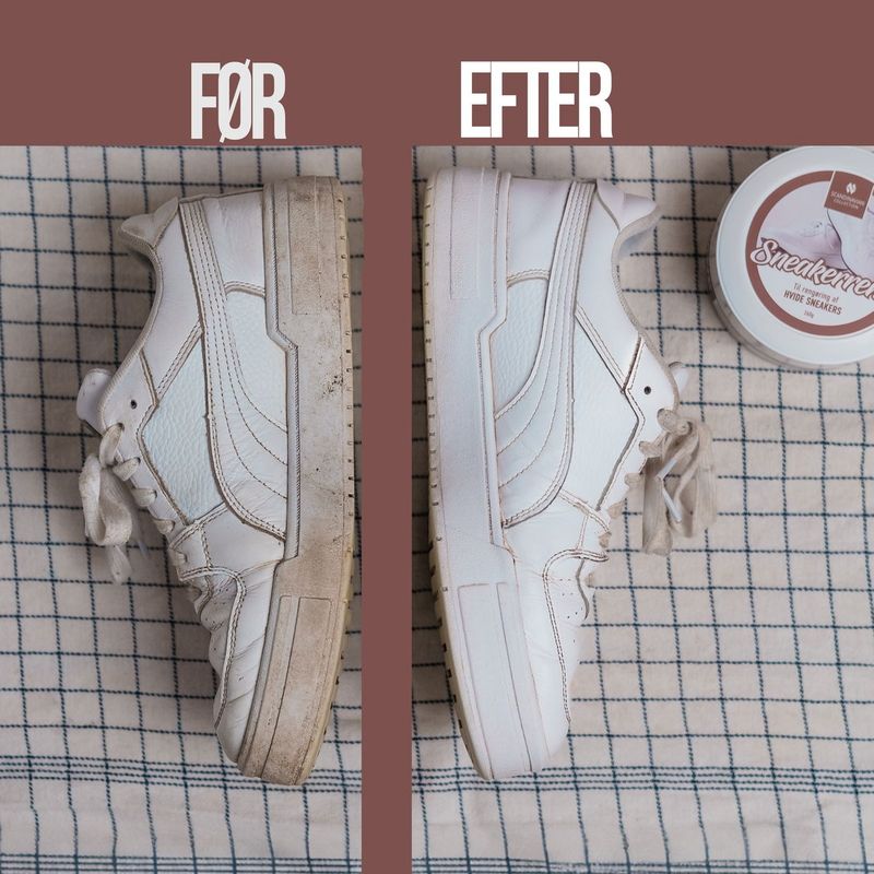 Sneakerrens for hvite sko | Enkel og effektiv skopleie