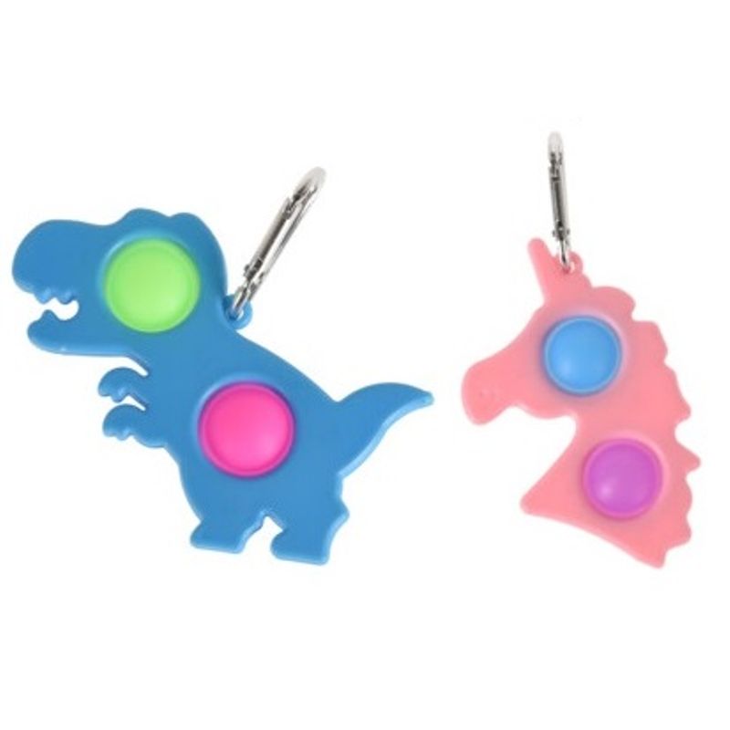 Pop it nøkkelring leke - Dinosaur/Enhjørning