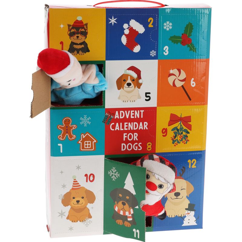 Adventskalender hund | 12 leker i gaveboks | Julegave til hund