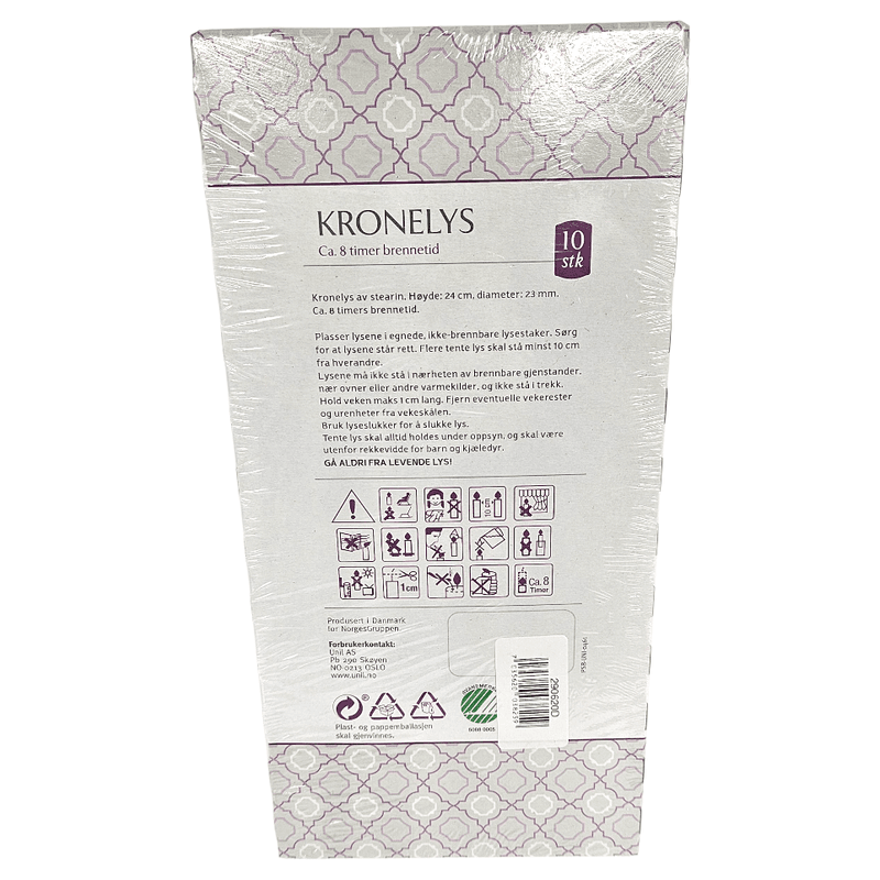 Røde kronelys 10pk 24cm | Svanemerket stearinlys | Unik