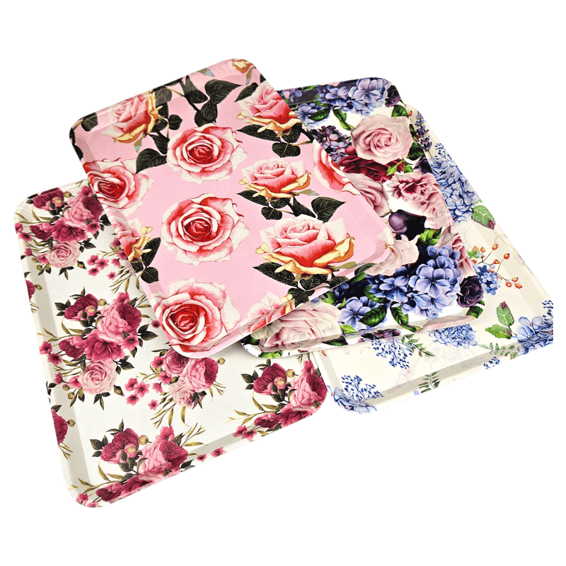 Plastbrikke med blomster | 31 x 22 cm | 4 motiver