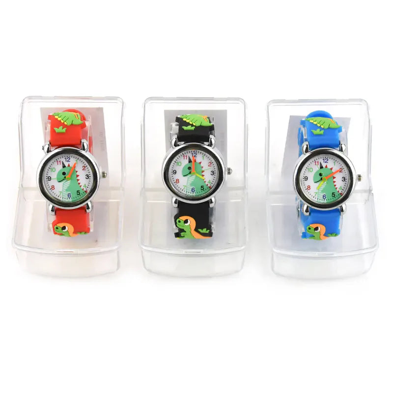 Barneklokke med dinosaur | Analog 22cm | Flere farger