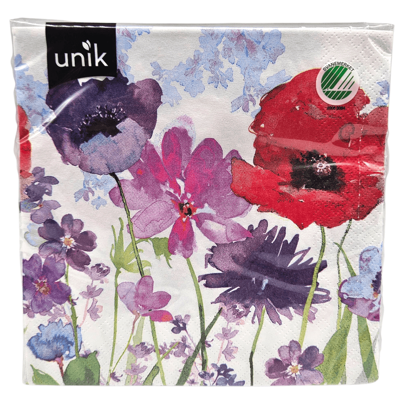 Servietter Blomster Eng 20pk 3 - lags | 33x33cm | Unik