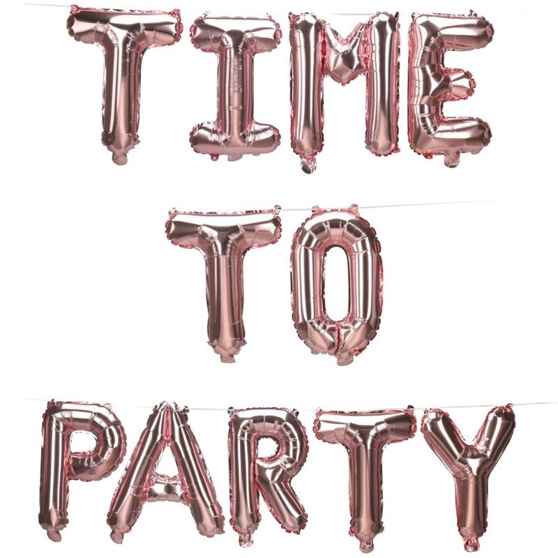 Folieballonger Time To Party Rosegull 40cm