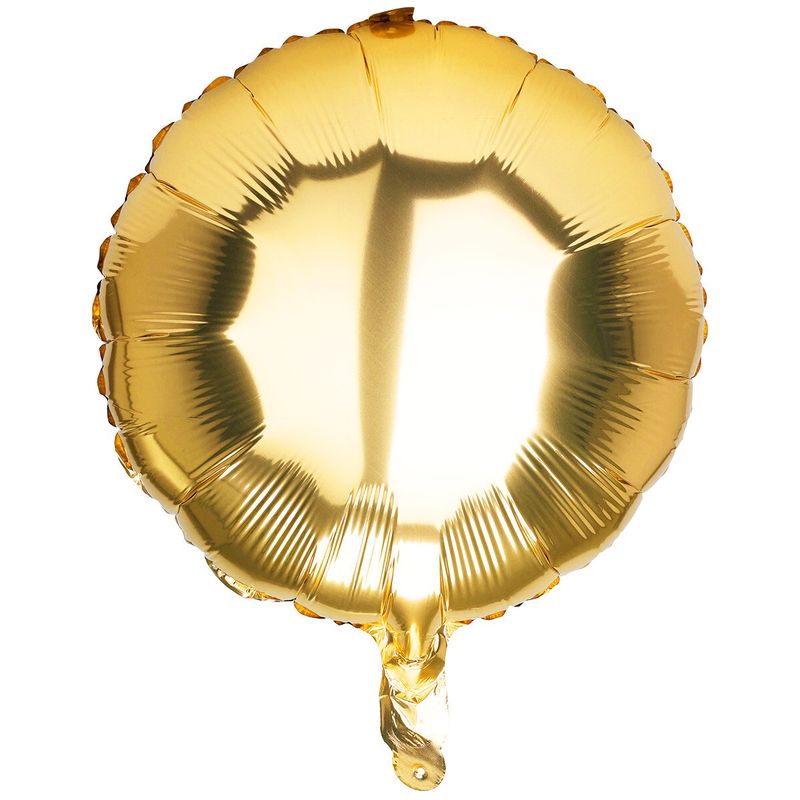 10stk Runde Folieballonger Gullfarge | 46cm