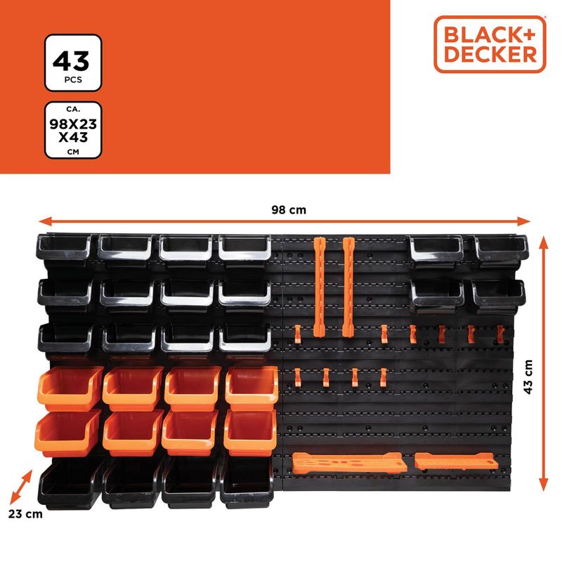 Black+Decker Oppbevaringssett 43 deler