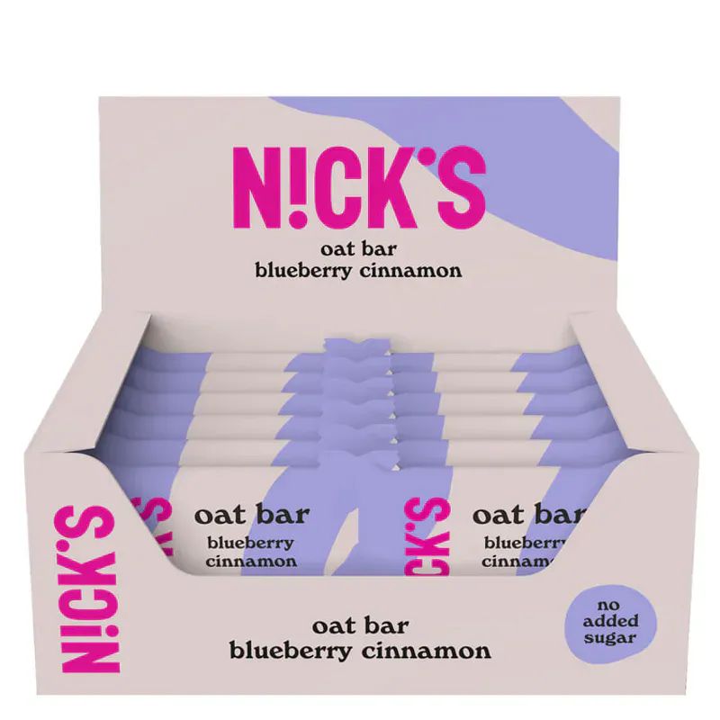 Datodeal - Nick's Oat Bar Blueberry Cinnamon 12x35g | Storpakk