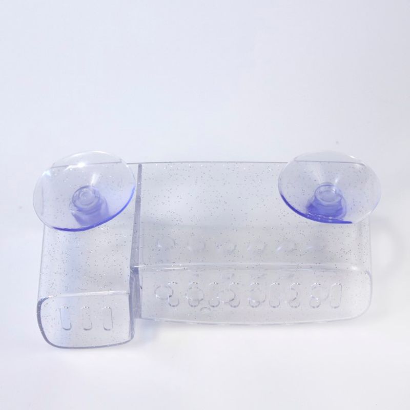 Plastkurv med sugekopper For Dusj | To rom | 16,5x5x8cm