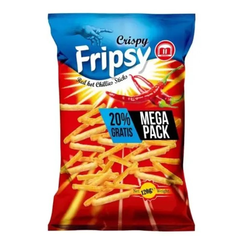 Fripsy Crispy Sticks Red Hot Chilli 120g | Het og sprø chilisnacks