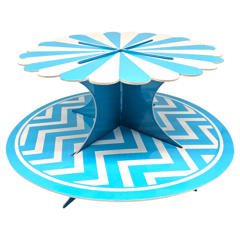 Muffinsstativ i papp blå 2 etasjer